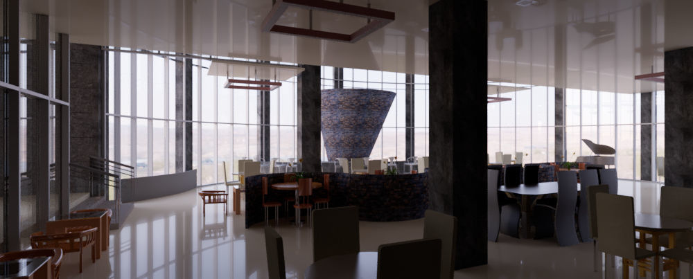 Revit Restaurant and Bar interior design 2016 3D model_11