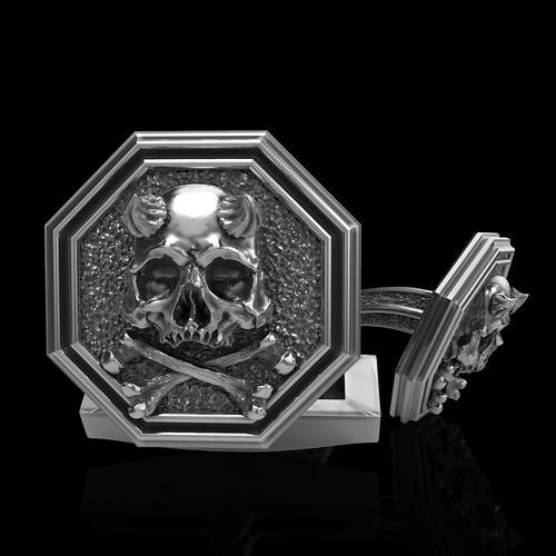 skull cufflinks 3D print model