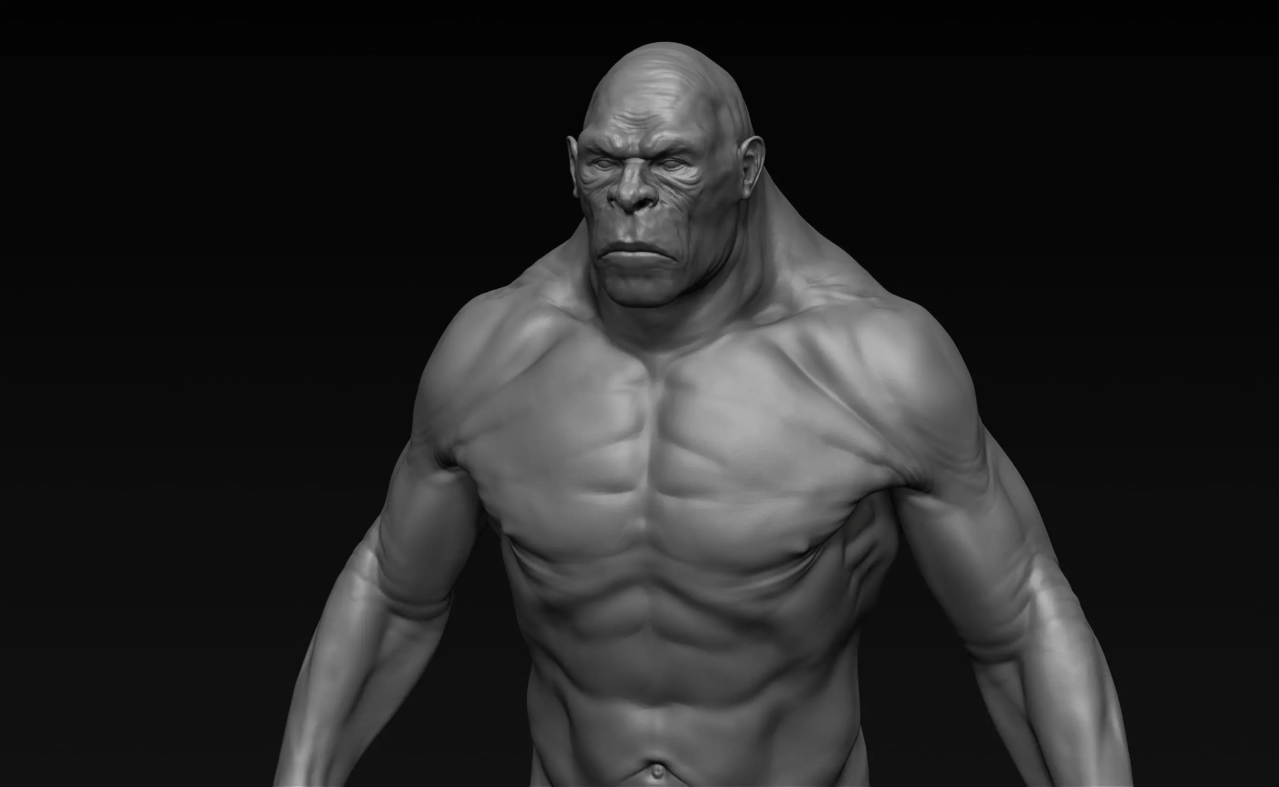 Sasquatch naked man 3D model_0
