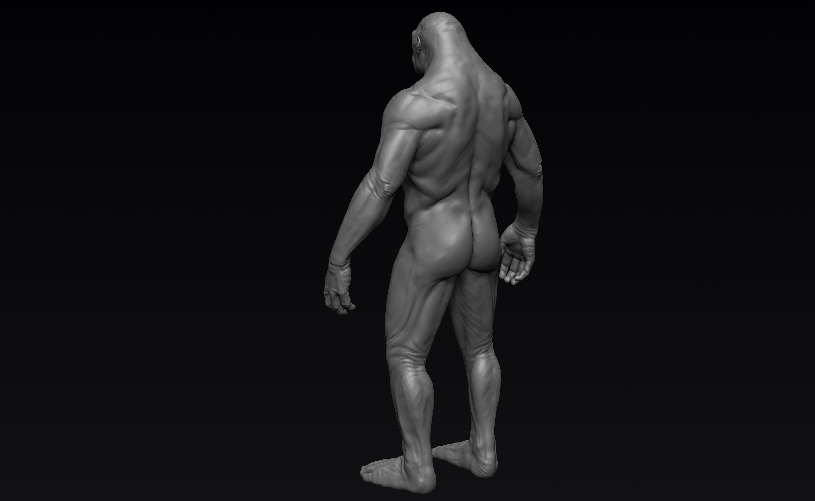 Sasquatch naked man 3D model_6