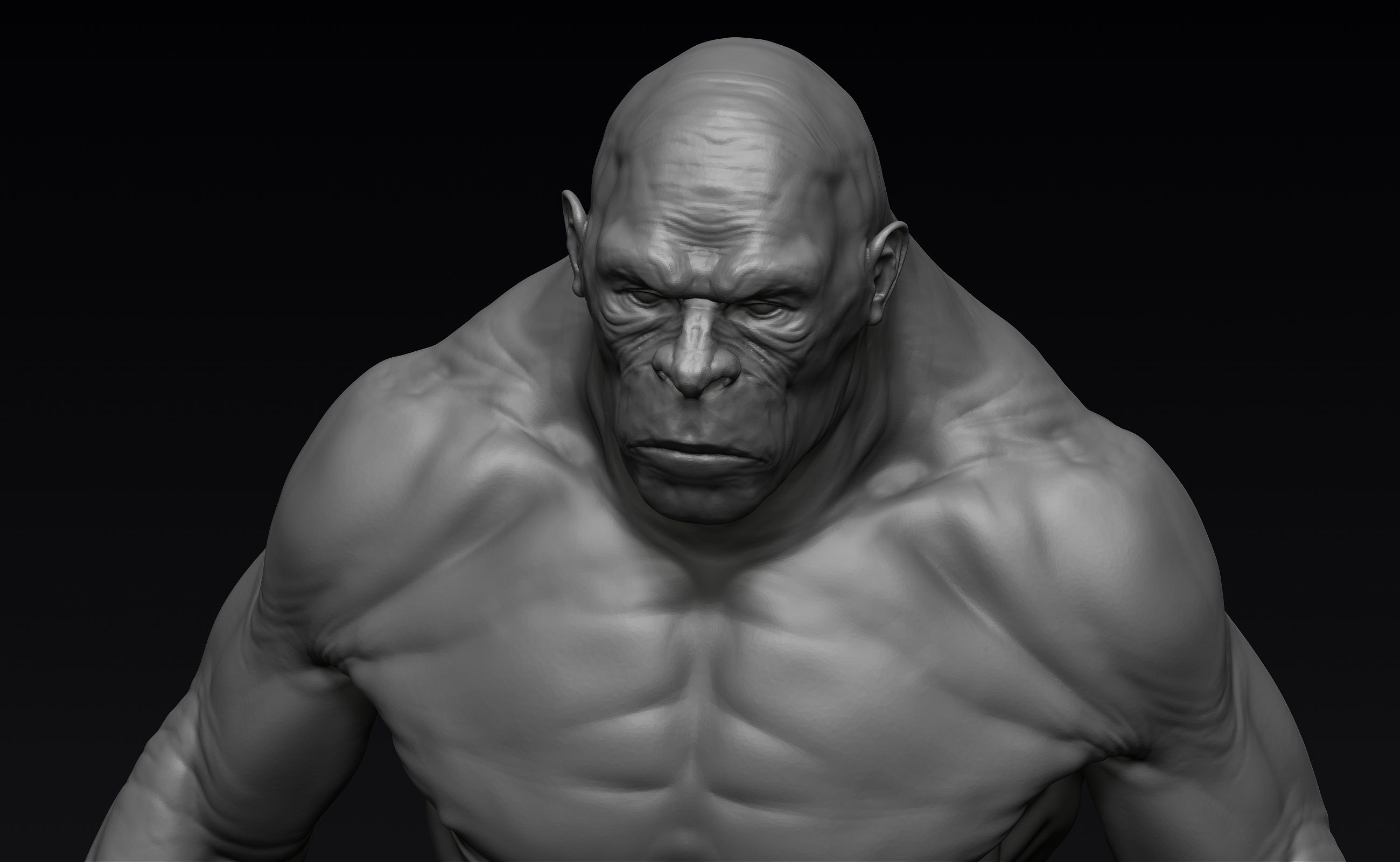Sasquatch naked man 3D model_7