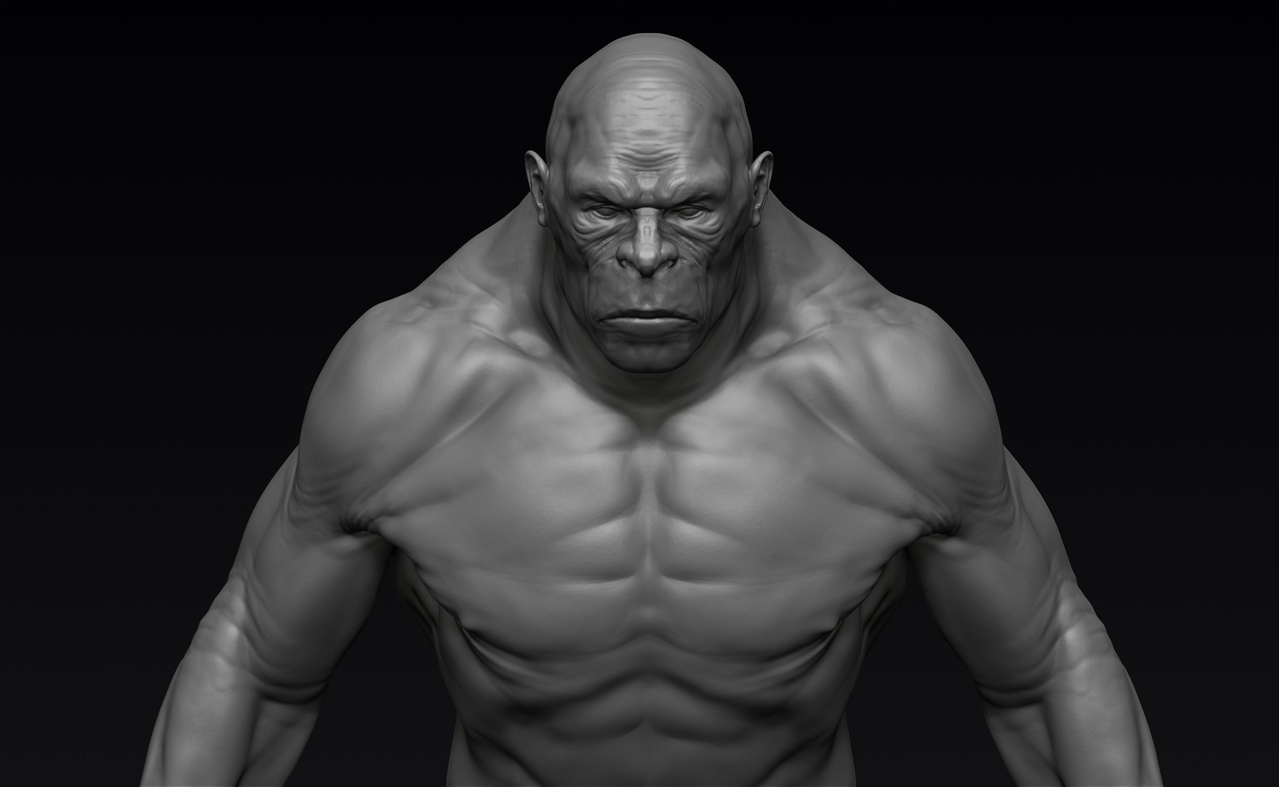 Sasquatch naked man 3D model_2