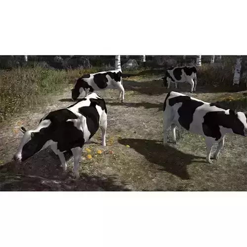 4 Animated Animals For Games Low-poly 3D model