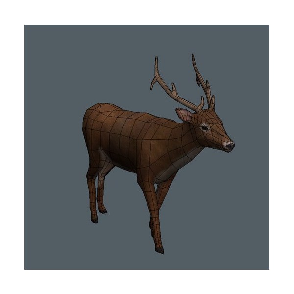 4 Animated Animals For Games Low-poly 3D model_4