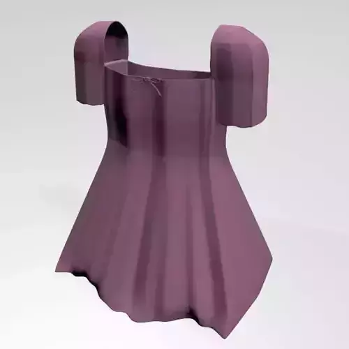 Square-Neck Short-Sleeve Mini A-Line Dress 01 3D model