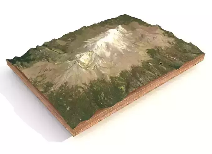  Mountain landscape Iztaccihuatl Volcano Central Mexico 5286 m  Low-poly 3D model