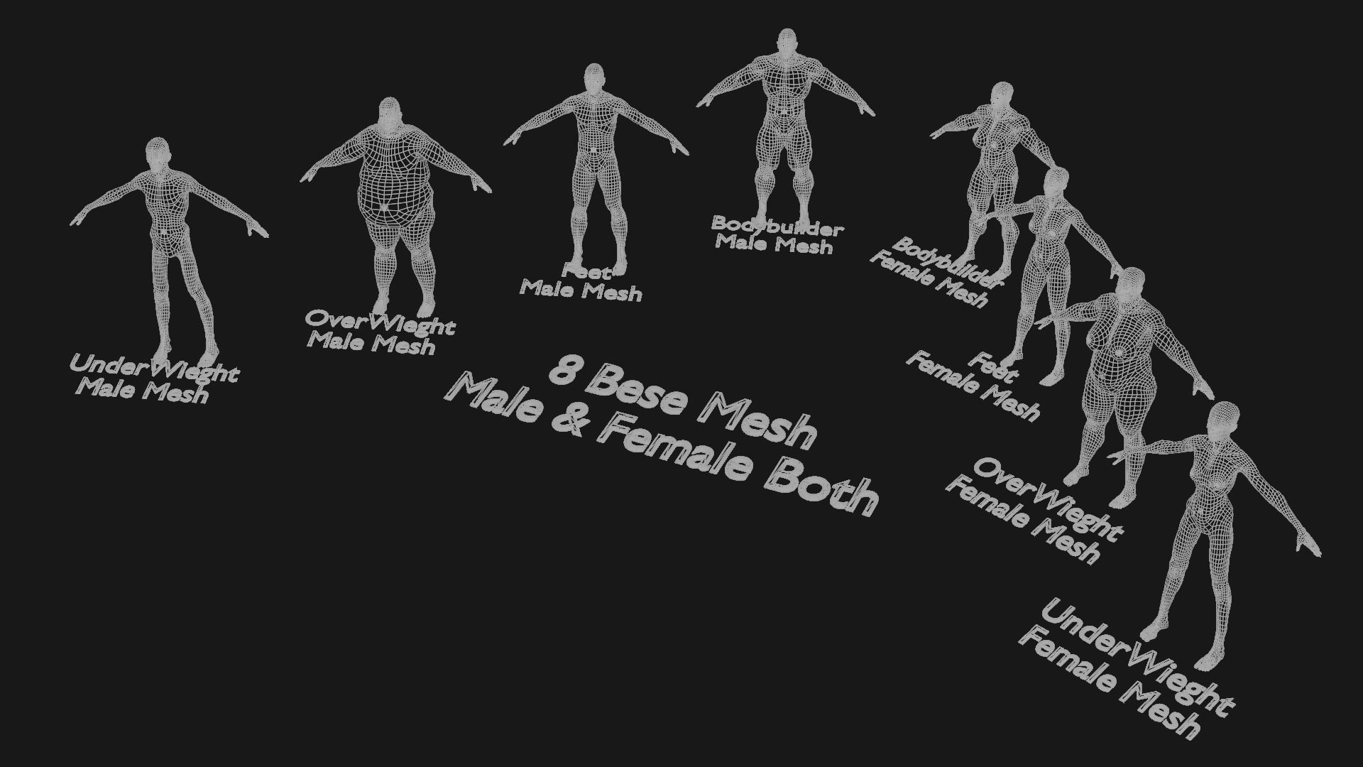 All base mesh  Low-poly 3D model_11