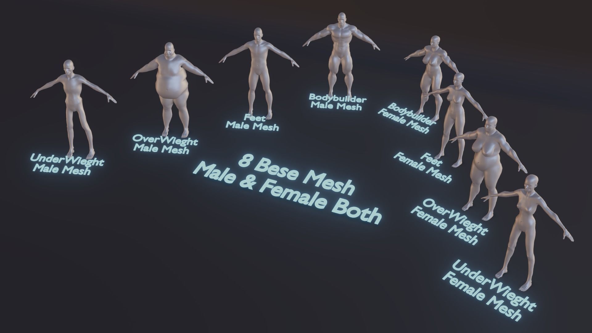 All base mesh  Low-poly 3D model_8