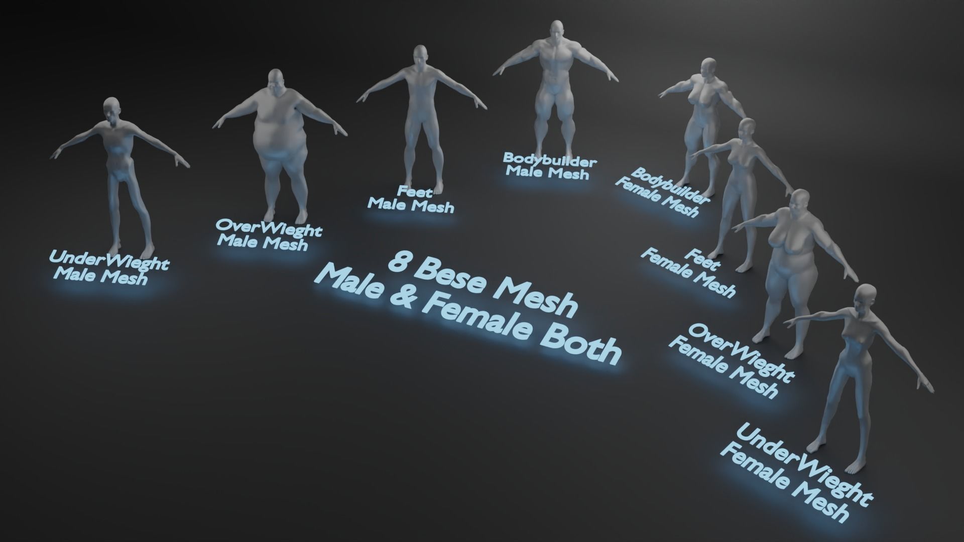 All base mesh  Low-poly 3D model_2