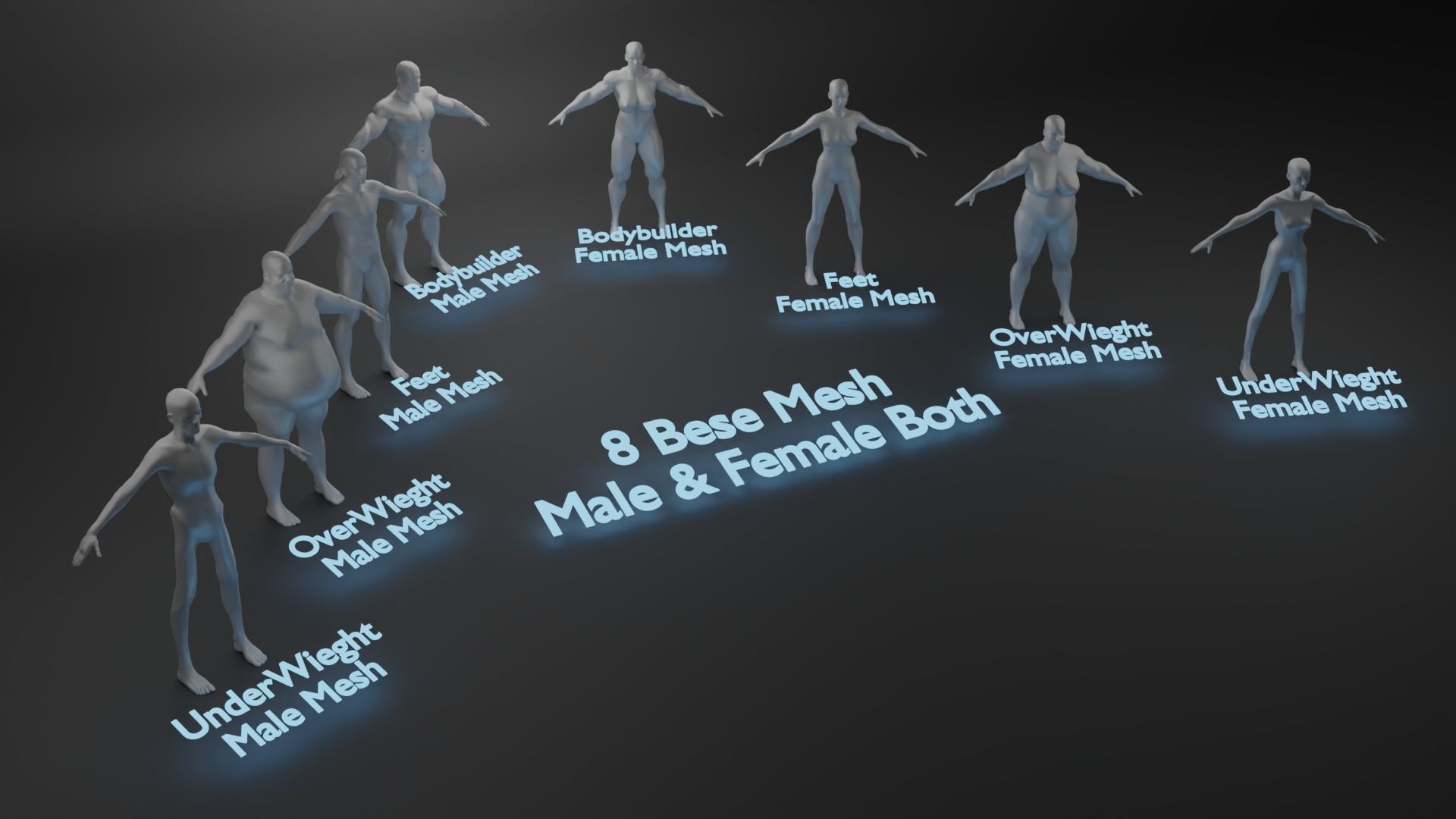 All base mesh  Low-poly 3D model_1