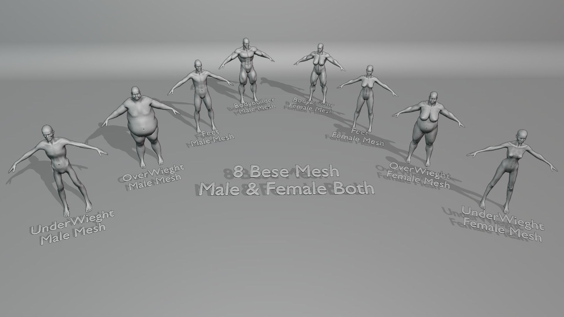 All base mesh  Low-poly 3D model_3