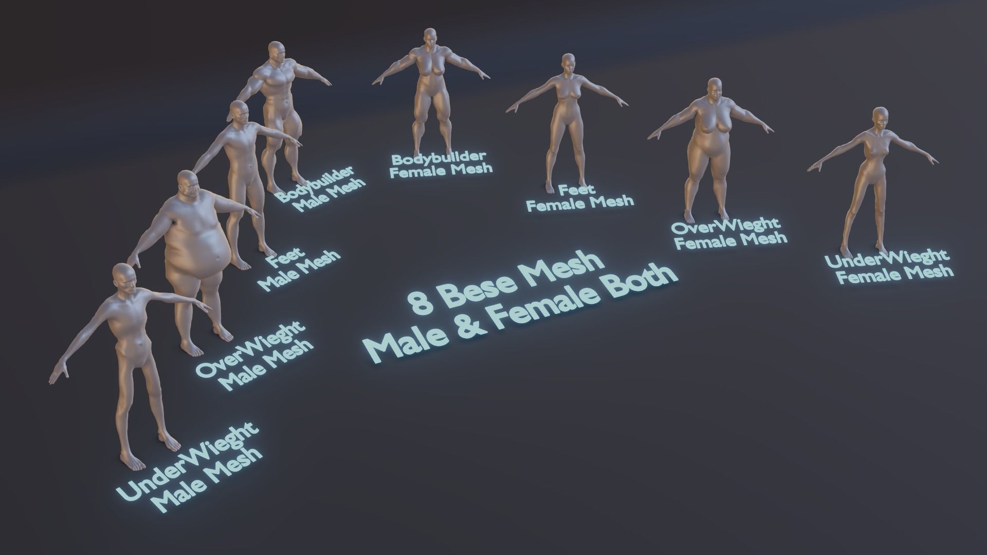 All base mesh  Low-poly 3D model_7