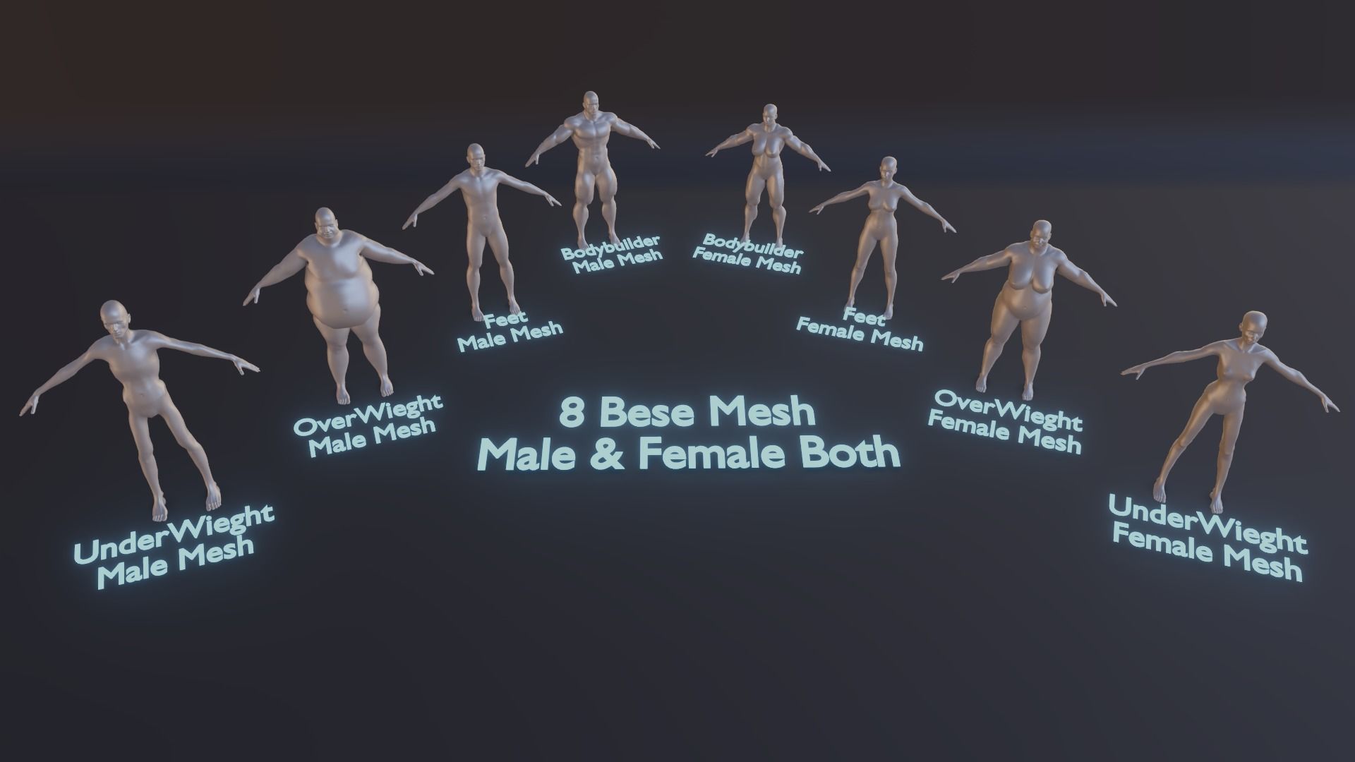All base mesh  Low-poly 3D model_6