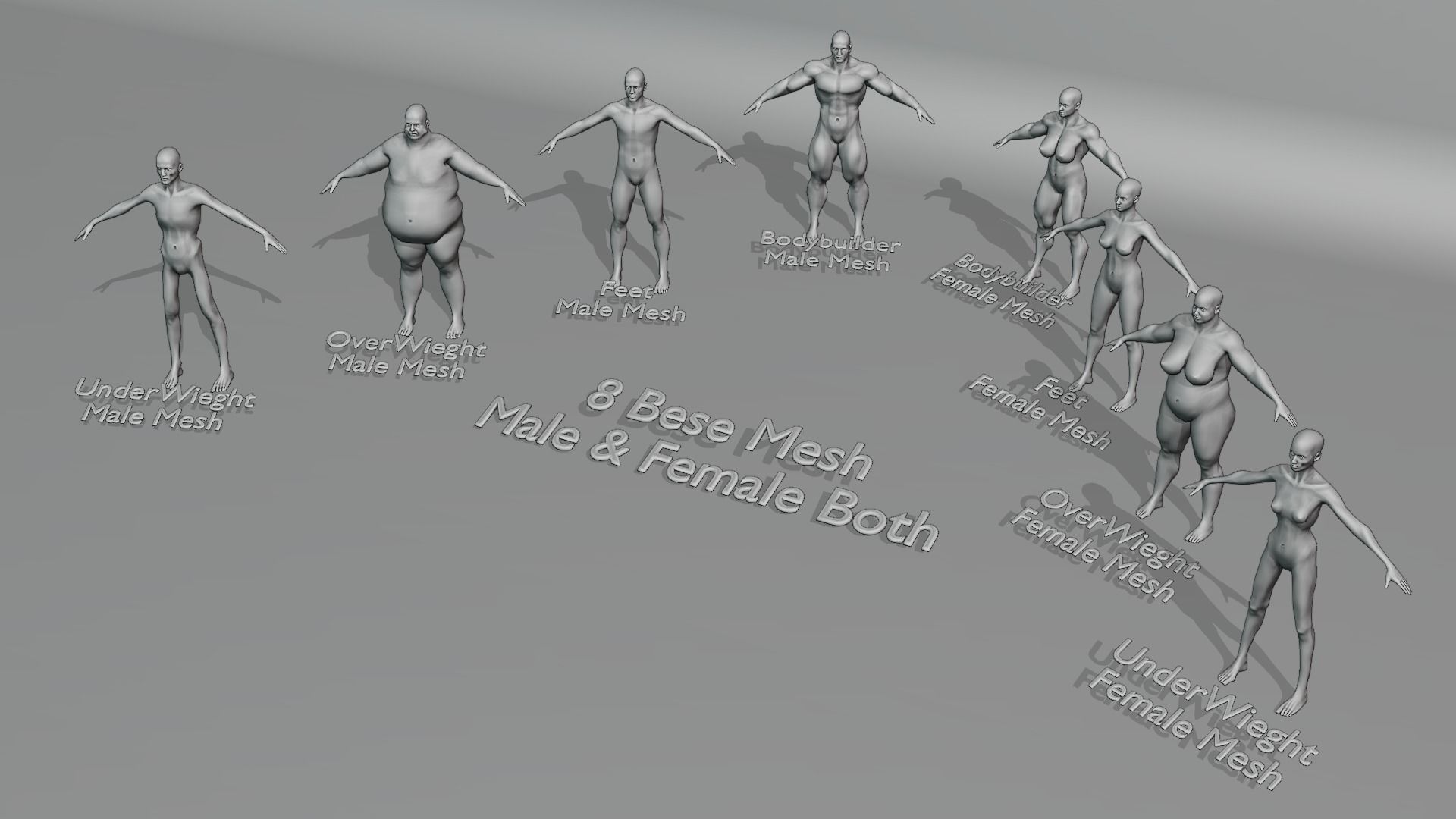 All base mesh  Low-poly 3D model_5
