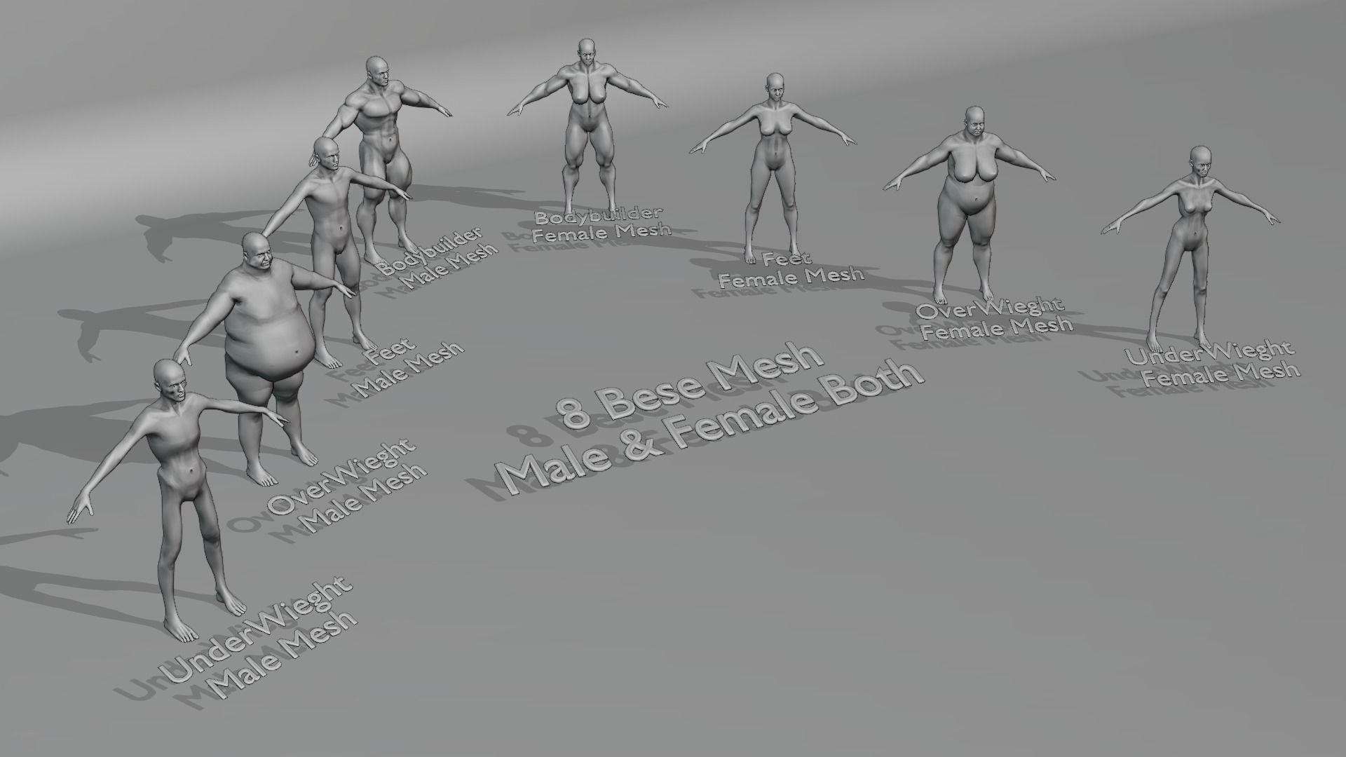 All base mesh  Low-poly 3D model_4