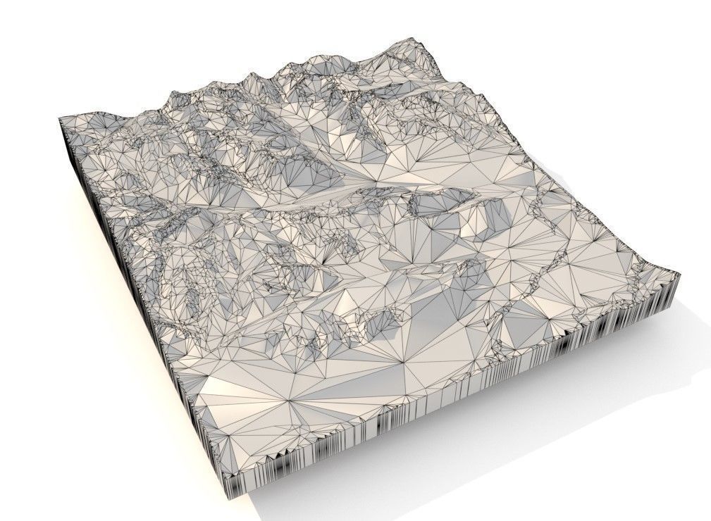Mountain landscape Low-poly 3D model_9