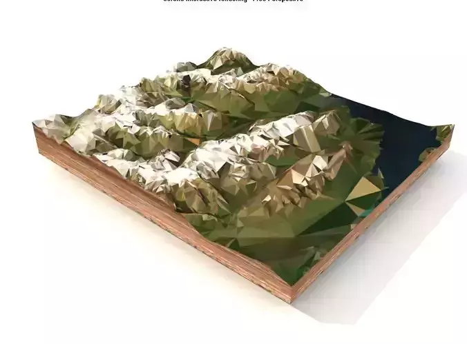 Mountain landscape Low-poly 3D model
