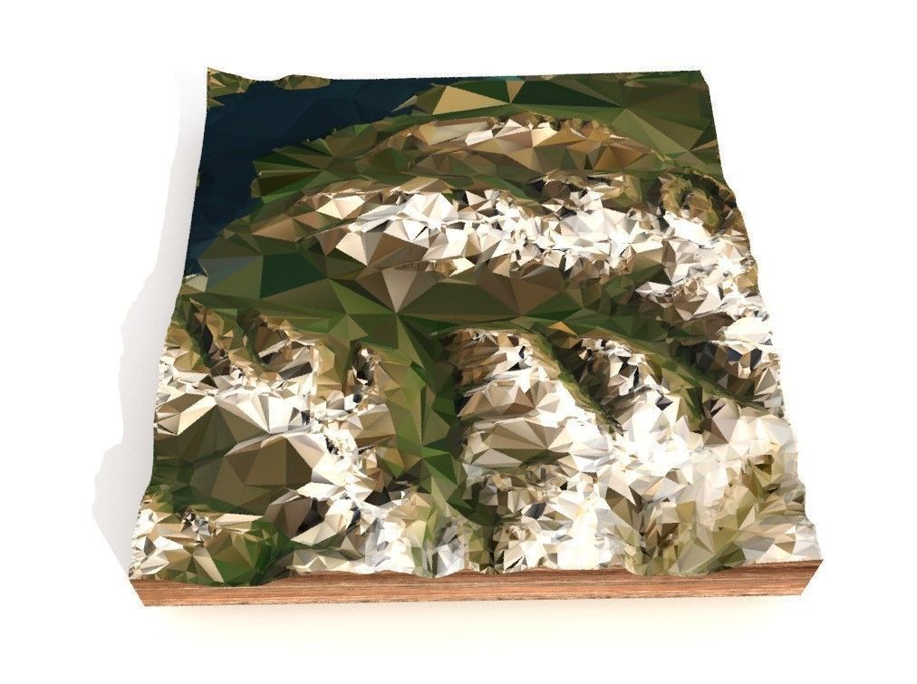 Mountain landscape Low-poly 3D model_6