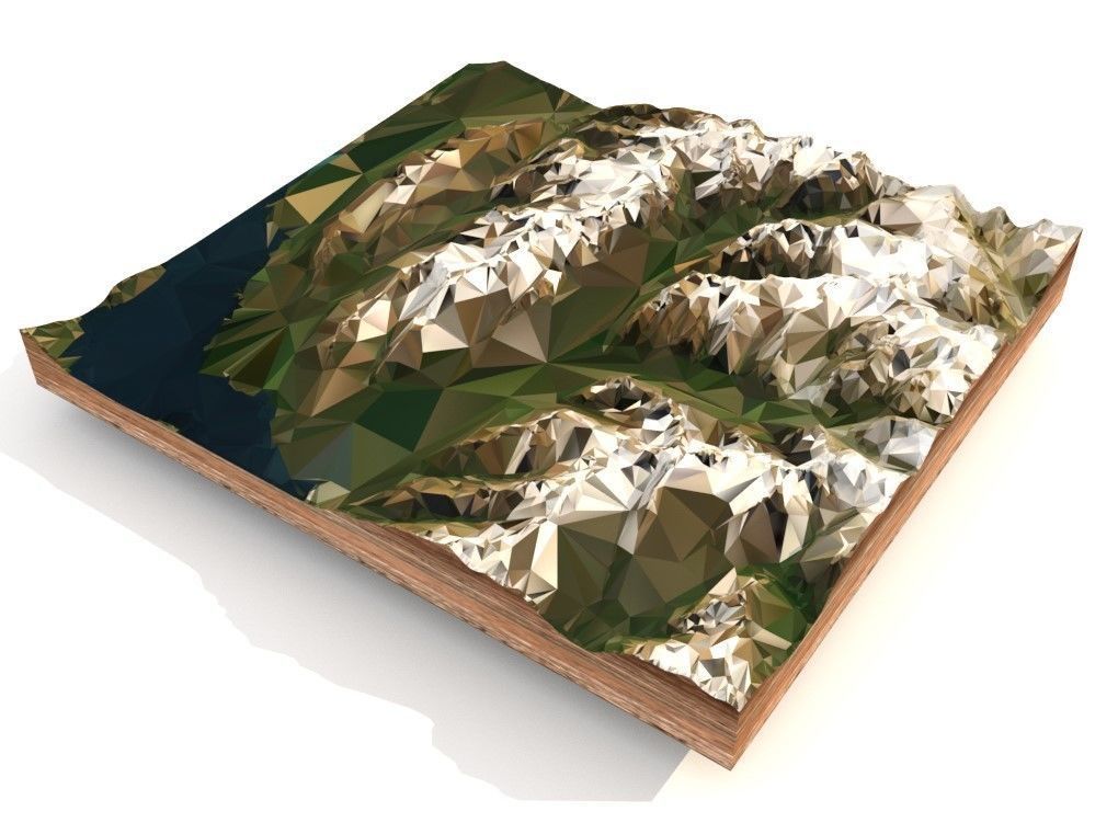 Mountain landscape Low-poly 3D model_4