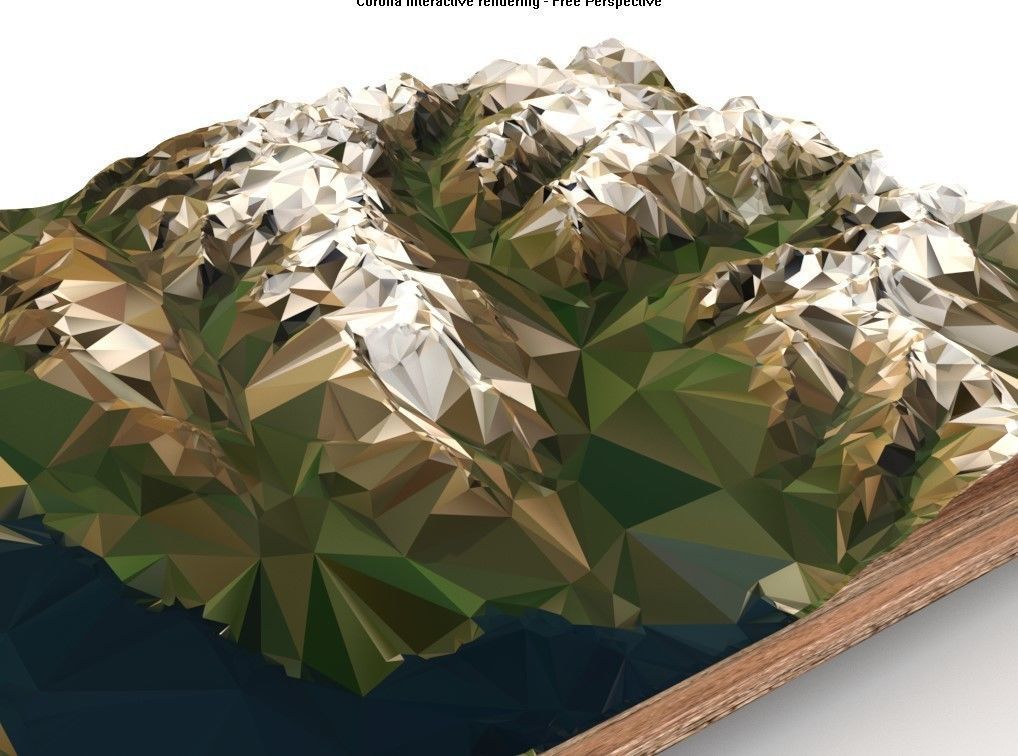 Mountain landscape Low-poly 3D model_3