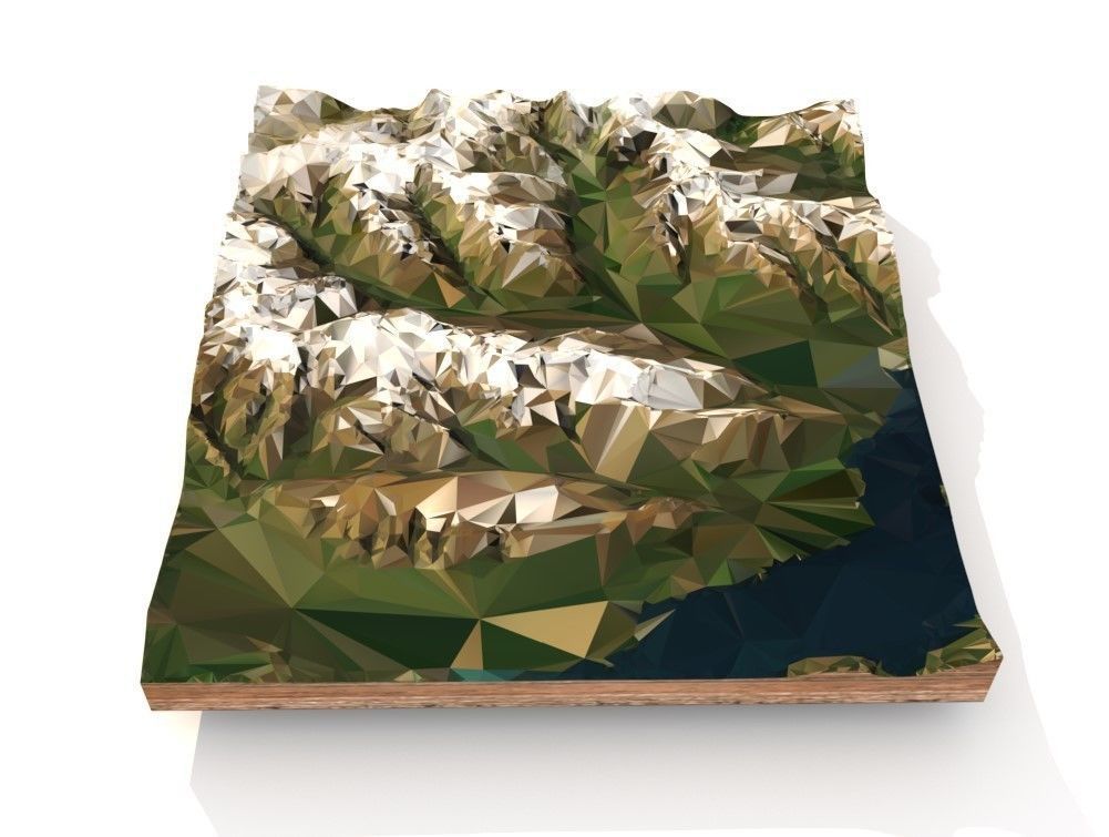 Mountain landscape Low-poly 3D model_1