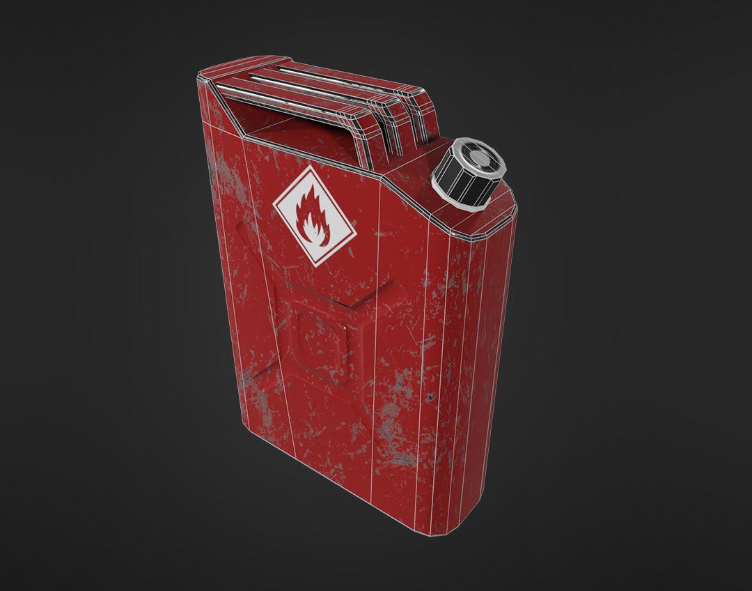Metal Jerrycan Elements Low-poly 3D model_2