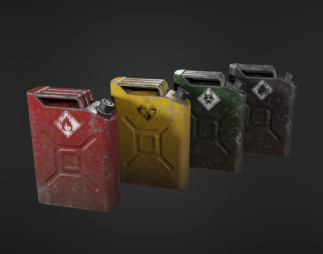 Metal Jerrycan Elements Low-poly 3D model_1
