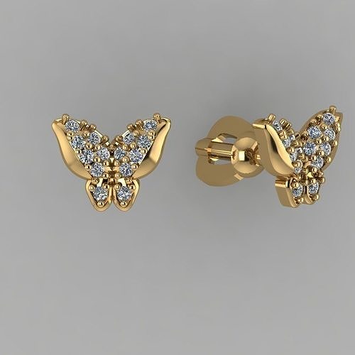 earrings butterfly 3D print model