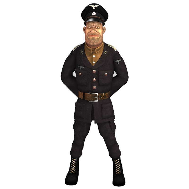 Shtirlec wwii soldier in uniform 3D model_1