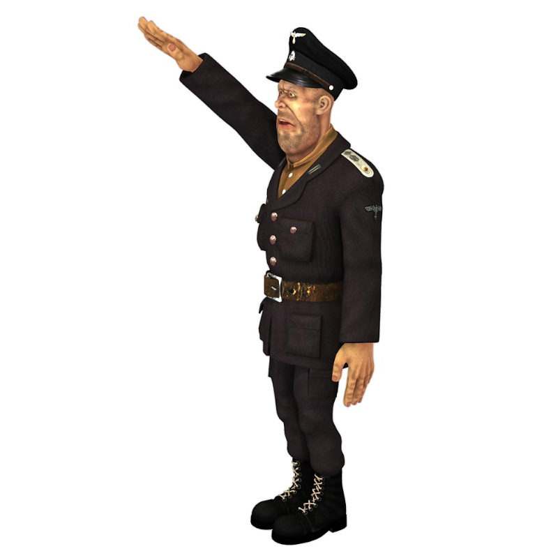 Shtirlec wwii soldier in uniform 3D model_4