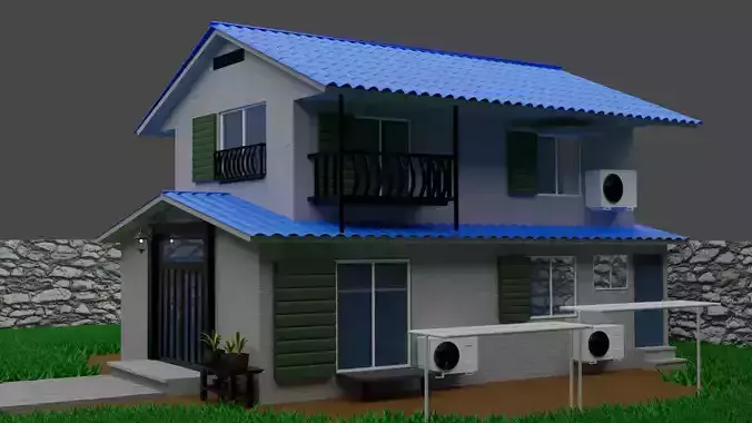 Japanese House Model Free 3D model