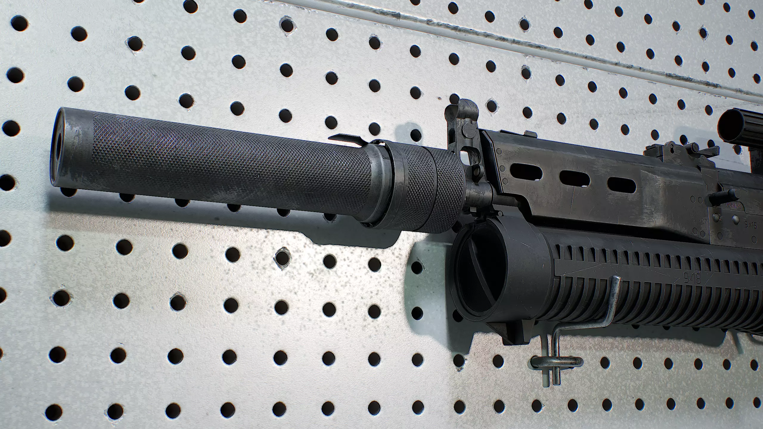 PP-19 Bizon and Case videogame asset Low-poly 3D model_10