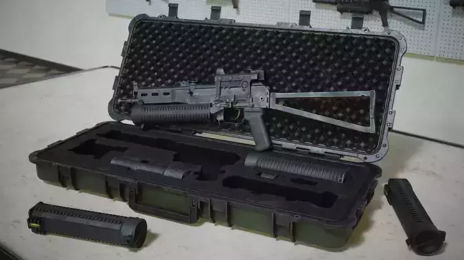 PP-19 Bizon and Case videogame asset