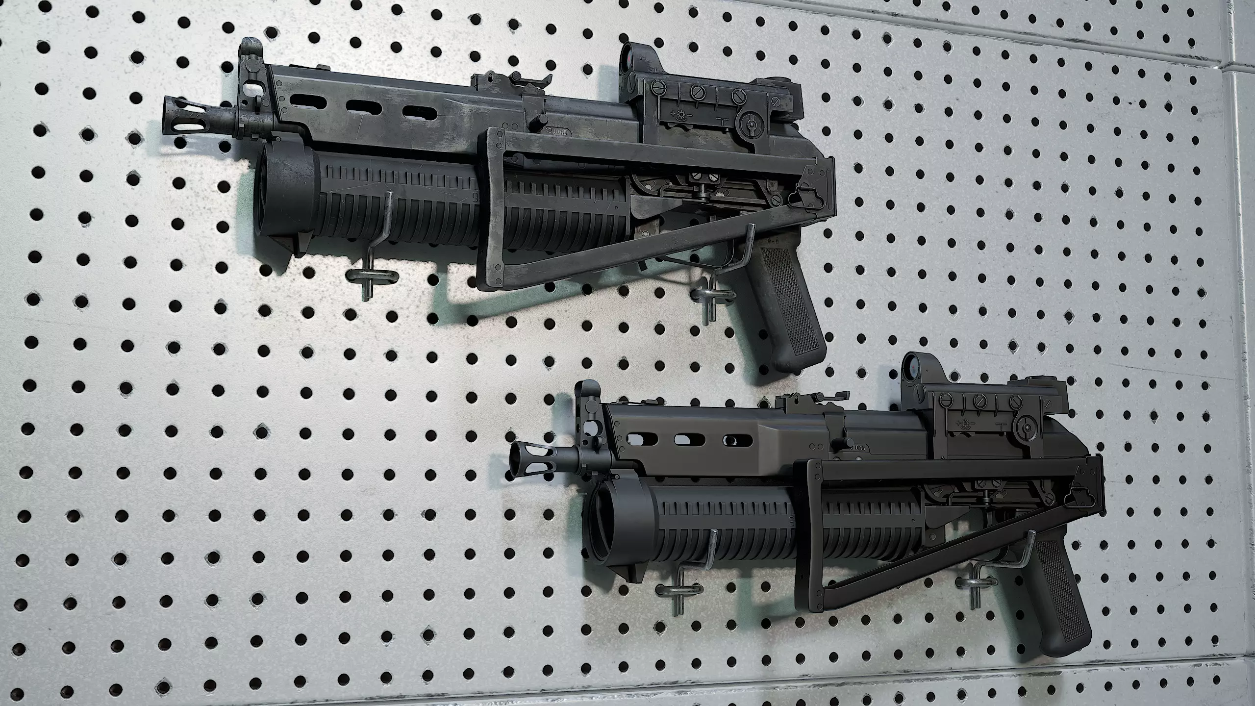 PP-19 Bizon and Case videogame asset Low-poly 3D model_6