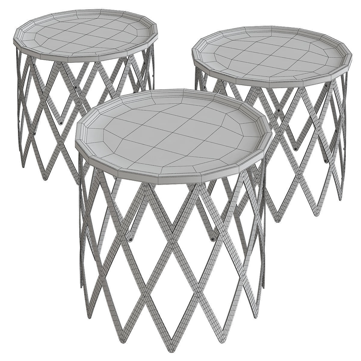 Pinetti SAFARI SMALL ROUND TABLE 3d model Low-poly 3D model_1
