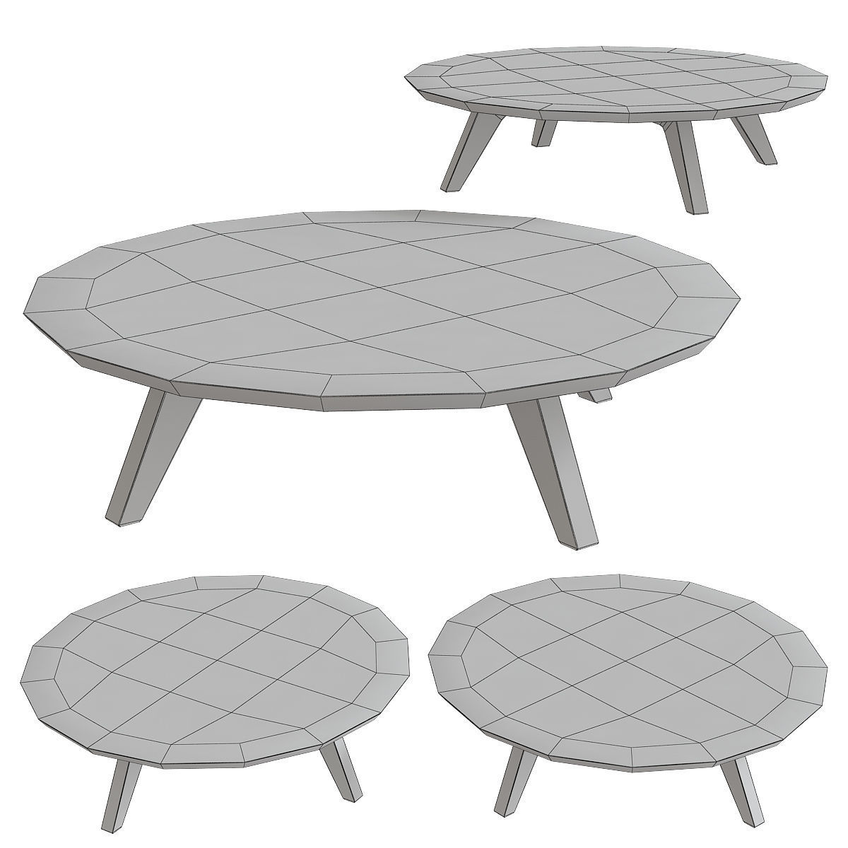 Meroni Colzani MONFORTE ROUND COFFEE TABLE 3d model Low-poly 3D model_1