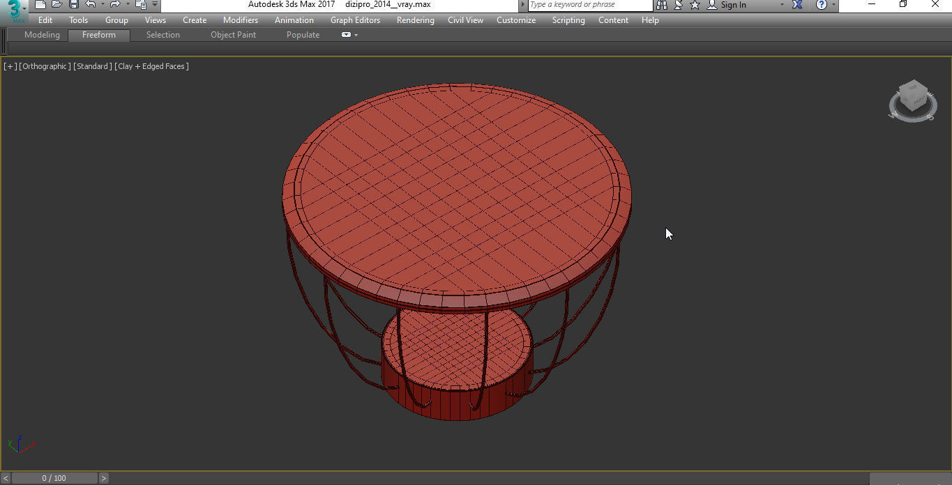 Meroni Colzani BURANO COFFEE TABLE 3d model Low-poly 3D model_4