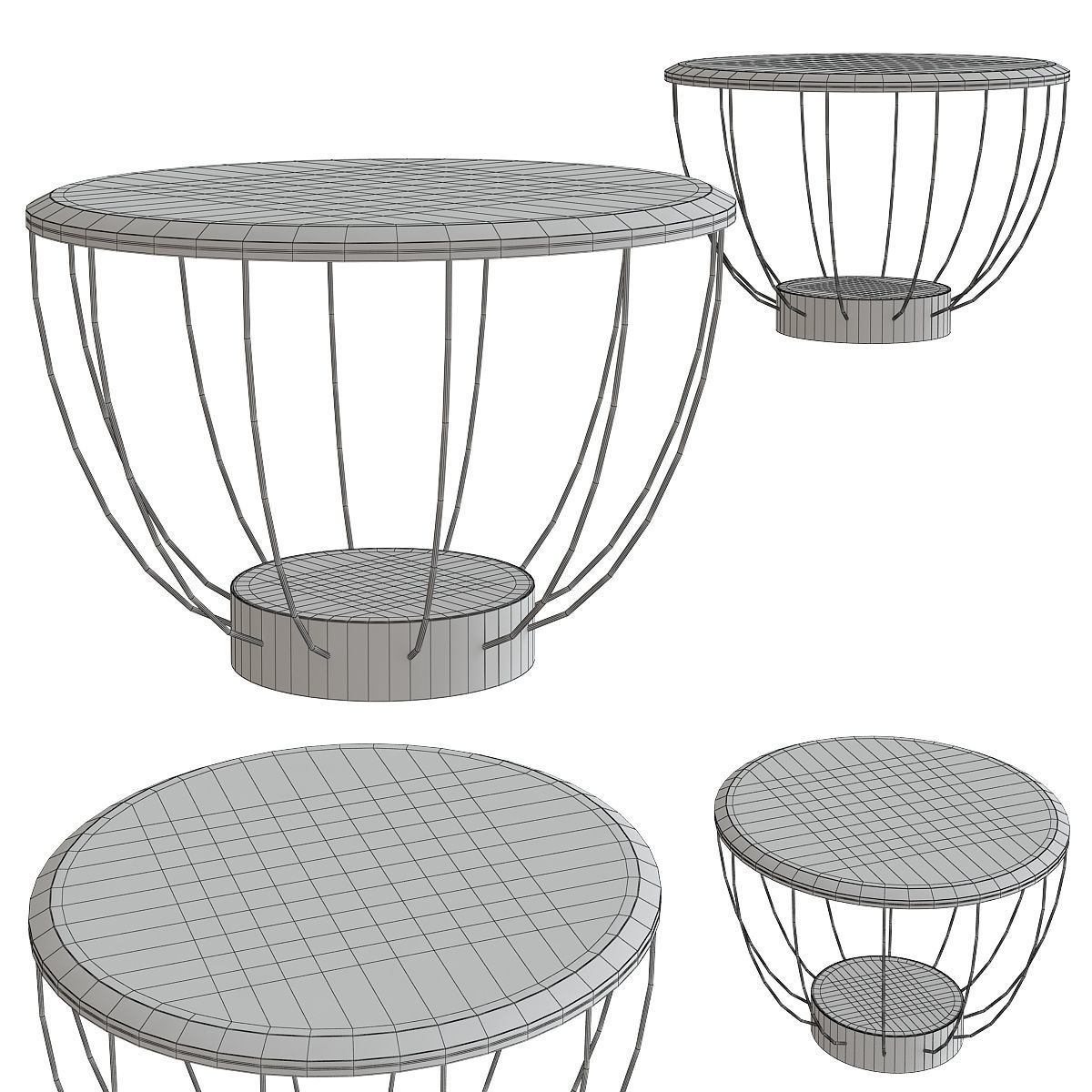 Meroni Colzani BURANO COFFEE TABLE 3d model Low-poly 3D model_1