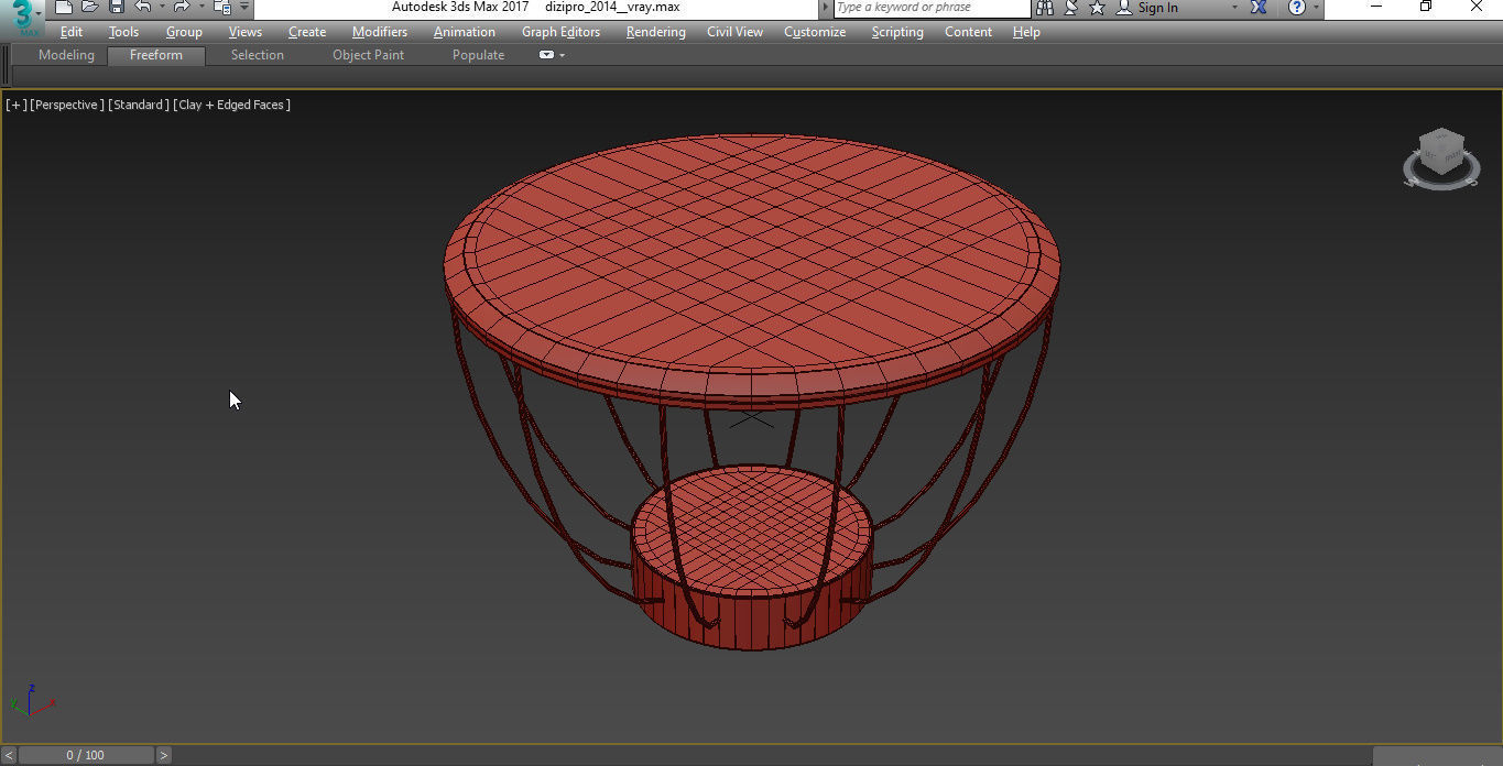 Meroni Colzani BURANO COFFEE TABLE 3d model Low-poly 3D model_2