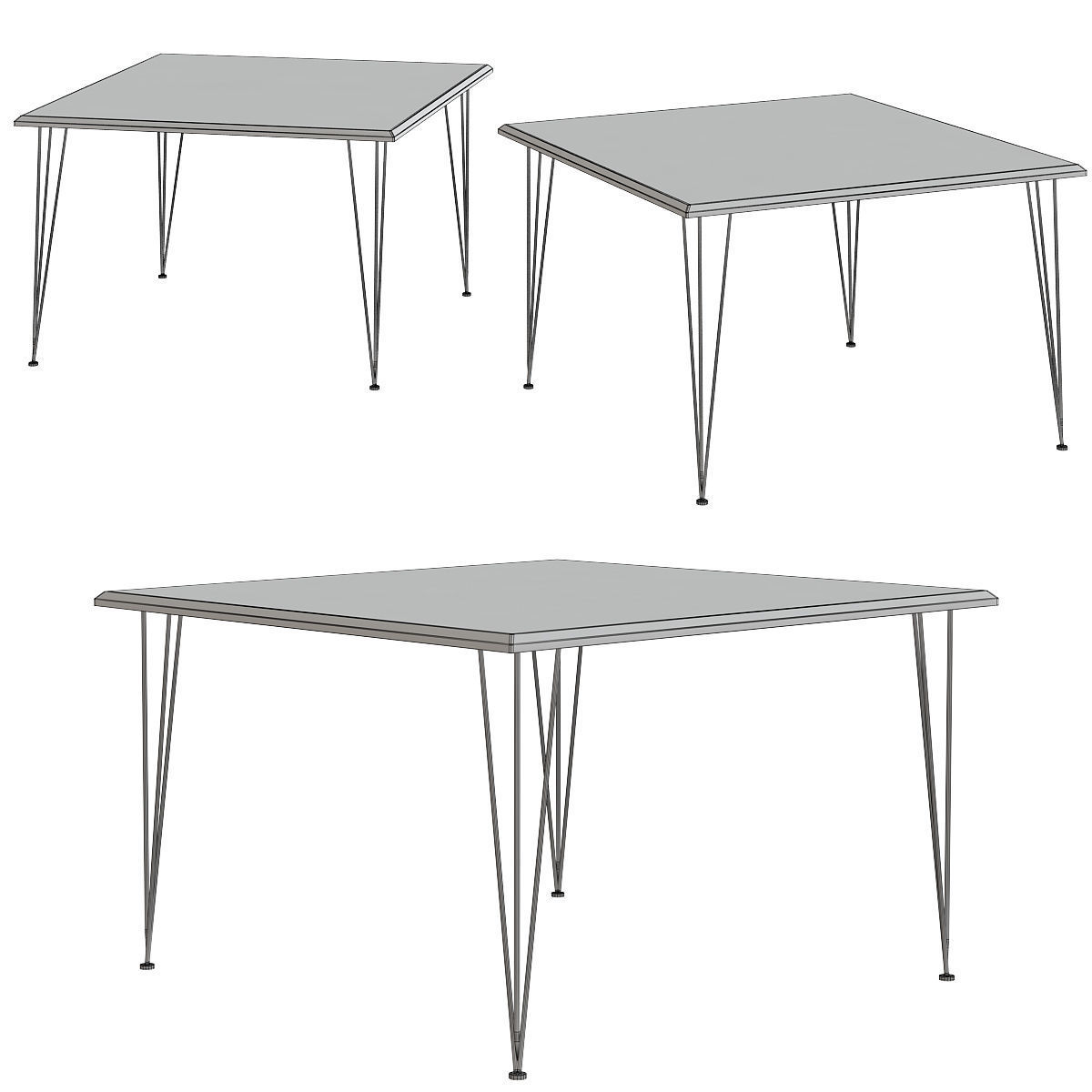 Gam Home FLAMINGO SQUARE COFFEE TABLE WITH COPPER LEGS 3d model Low-poly 3D model_1