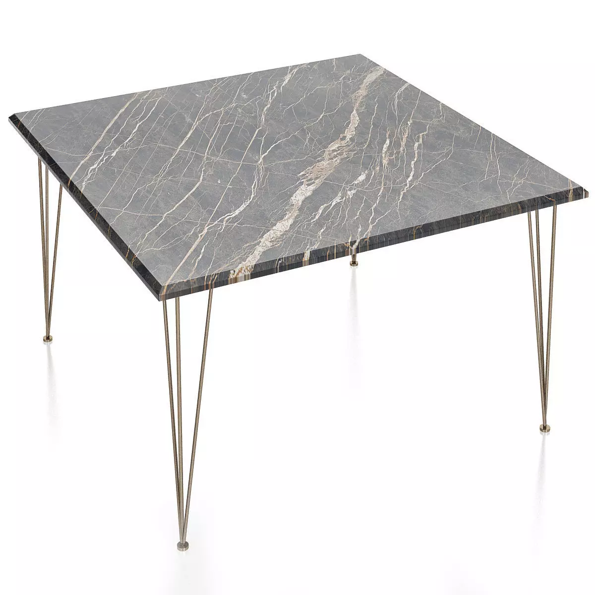 Gam Home FLAMINGO SQUARE COFFEE TABLE WITH COPPER LEGS 3d model Low-poly 3D model_0