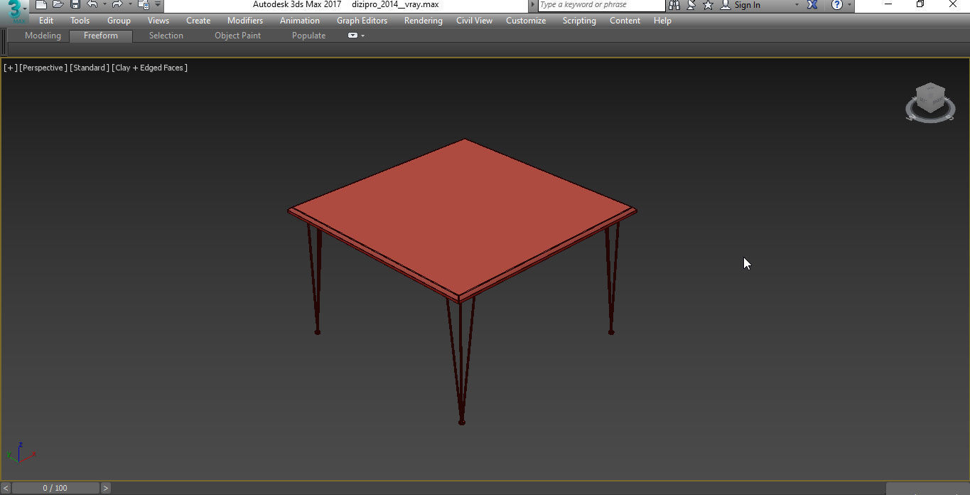 Gam Home FLAMINGO SQUARE COFFEE TABLE WITH COPPER LEGS 3d model Low-poly 3D model_2