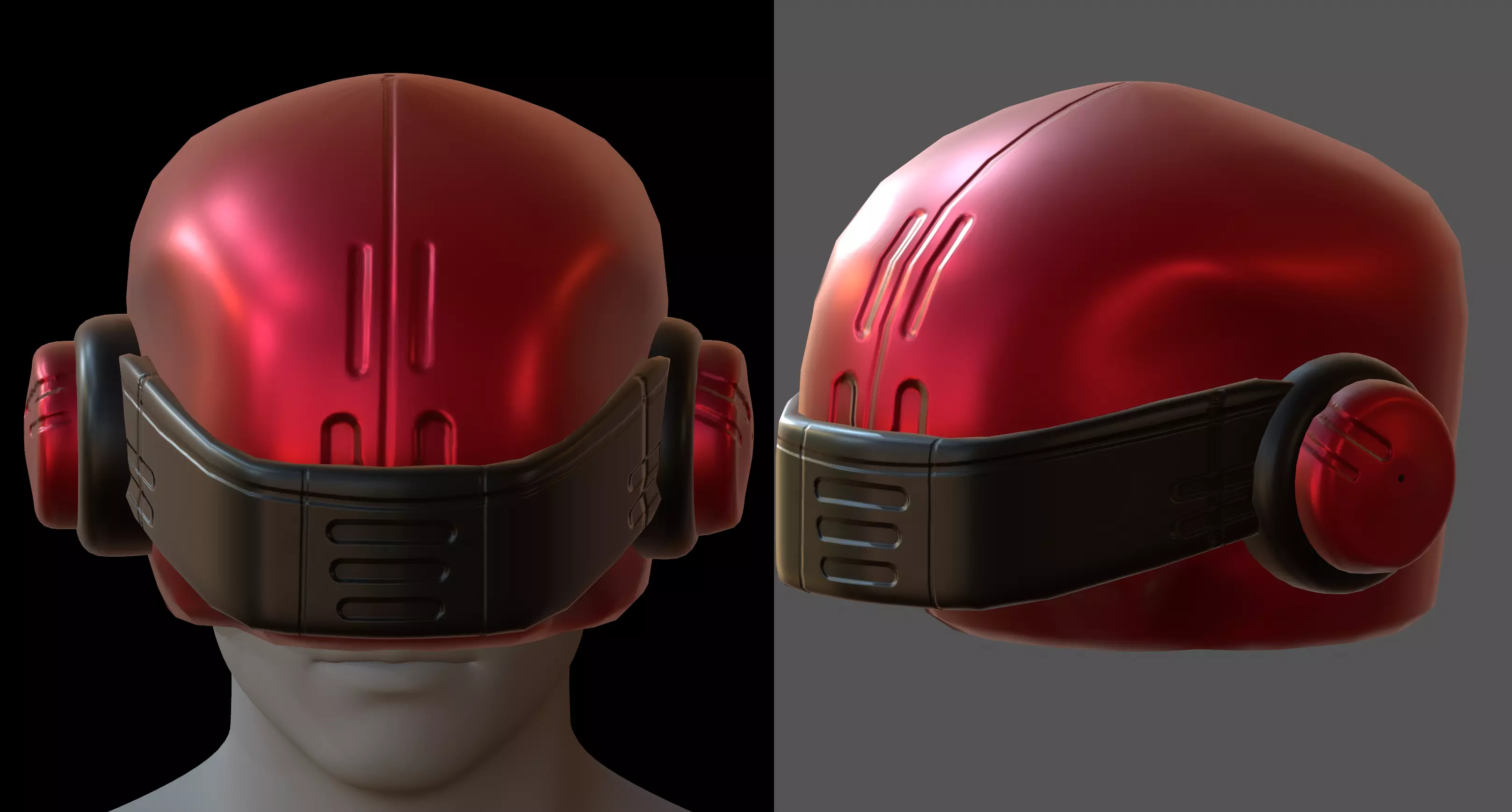 Gas mask helmet 3d model scifi Low-poly 3D model