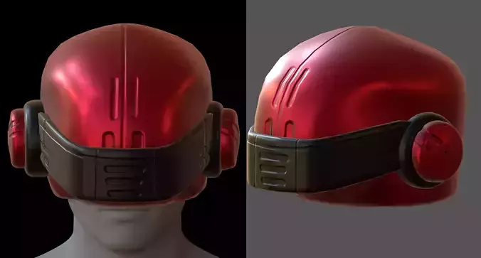 Gas mask helmet 3d model scifi Low-poly 