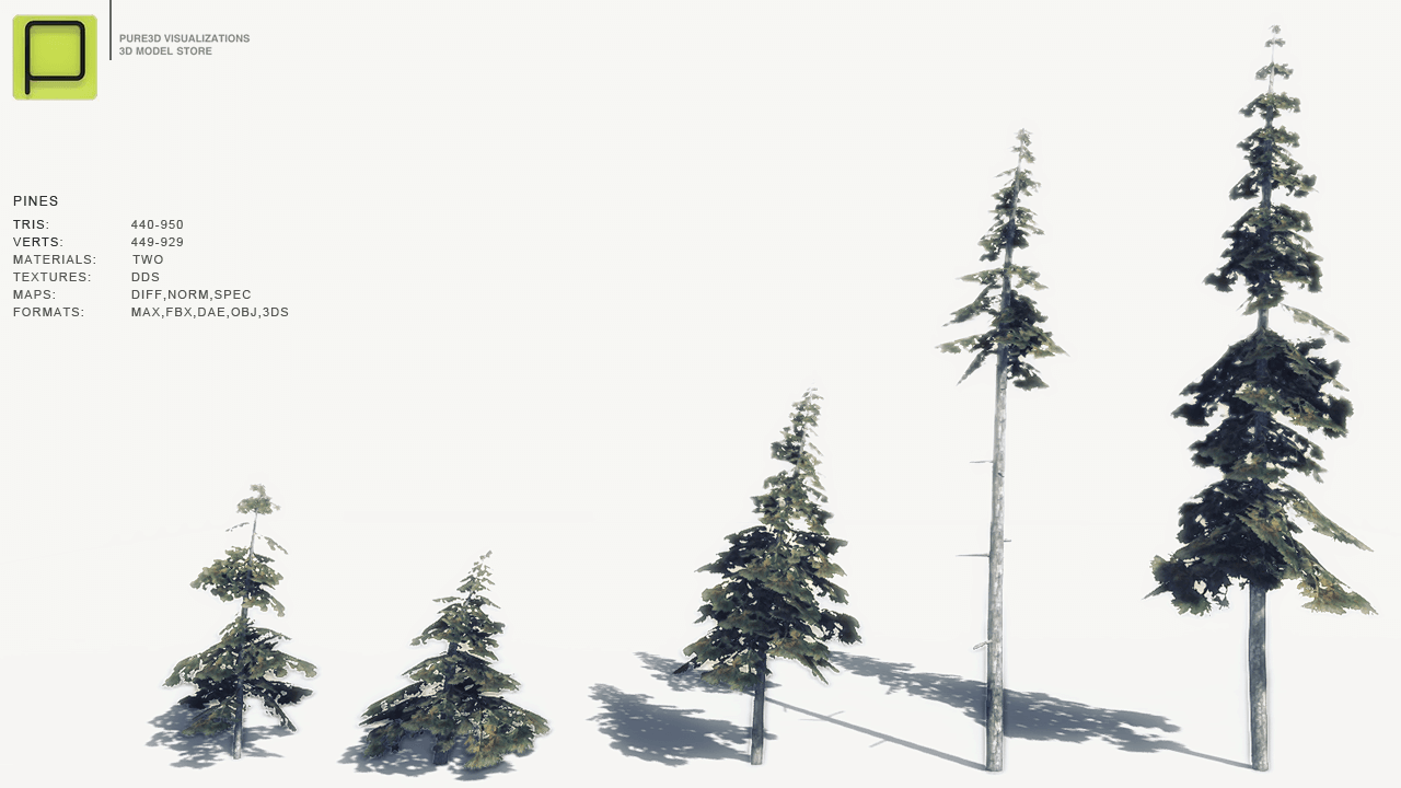 27 Mixed Vegetation Assets For Games Low-poly 3D model_5