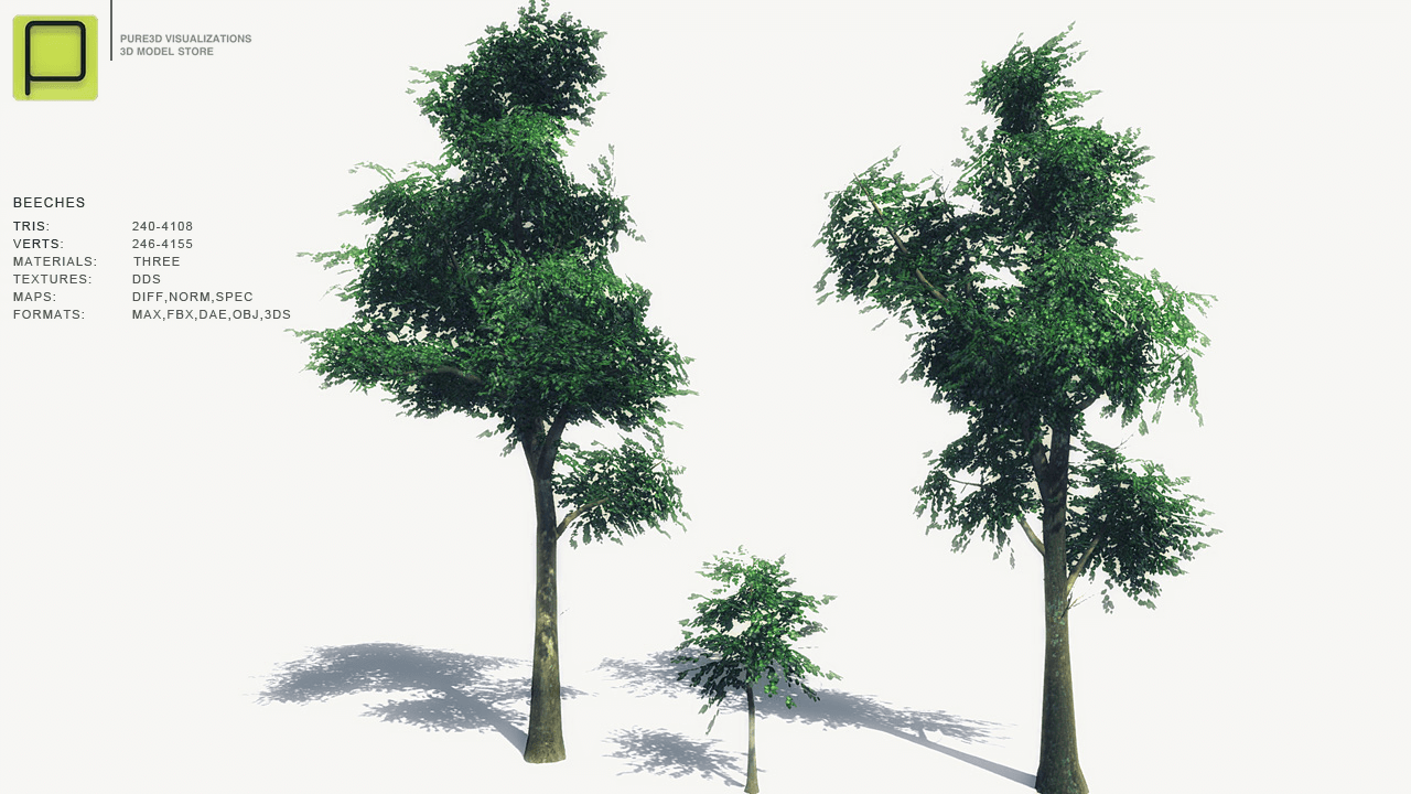 27 Mixed Vegetation Assets For Games Low-poly 3D model_6