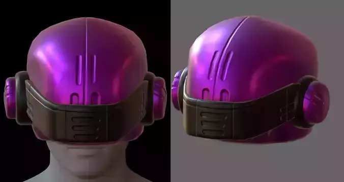 Gas mask helmet 3d model scifi Low-poly 