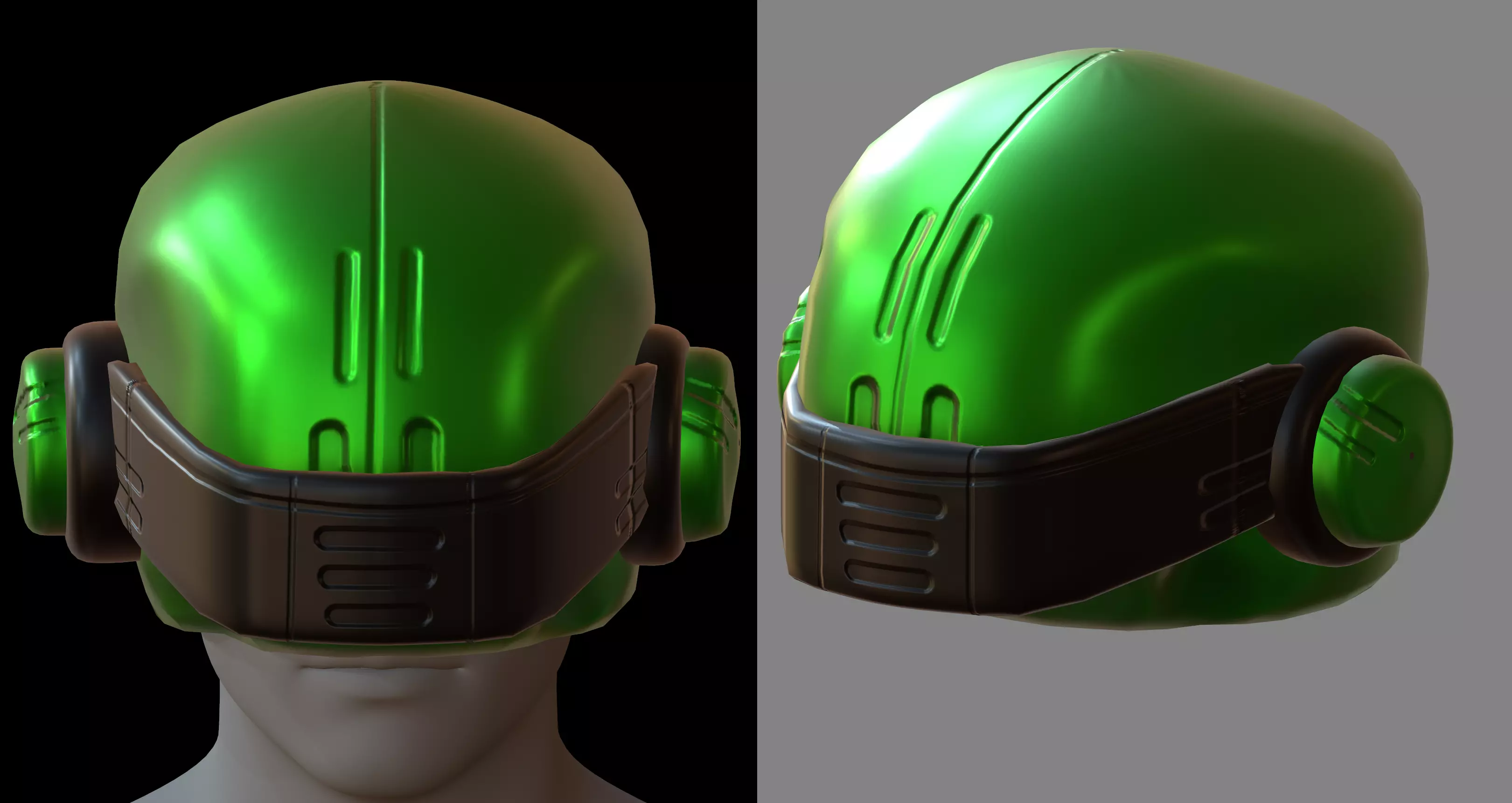 Gas mask helmet 3d model scifi Low-poly Low-poly 3D model_0