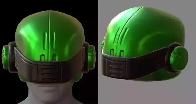 Gas mask helmet 3d model scifi Low-poly 