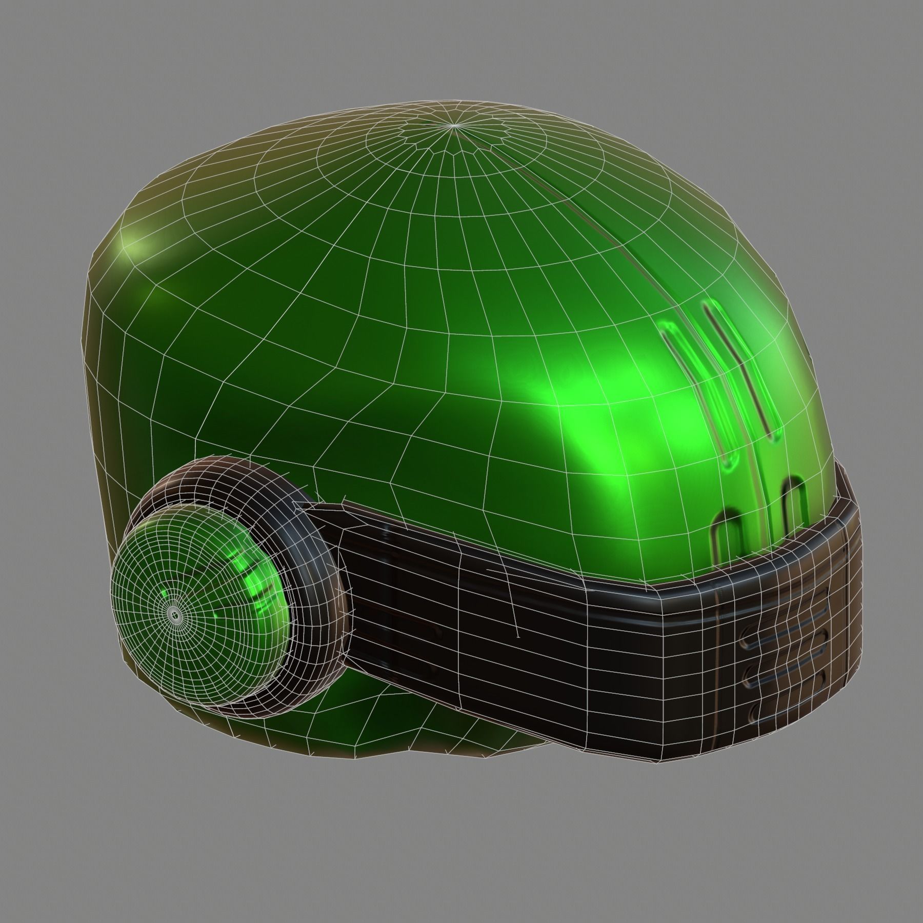 Gas mask helmet 3d model scifi Low-poly Low-poly 3D model_6